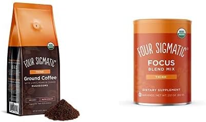 Four Sigmatic Think Ground Coffee with Lions Mane + Think Focus Blend with 8 Superfoods and Adaptogens Bundle